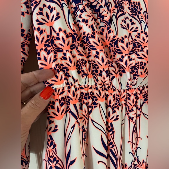 Pink Owl Boutique Fluorescent Orange and Pink Patterned Mini Dress Size Medium - Picture 6 of 14